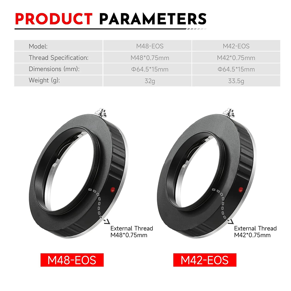 EYSDON M42/M48 から EOS カメラレンズアダ - Lens Adapter Ring のレビューと価格