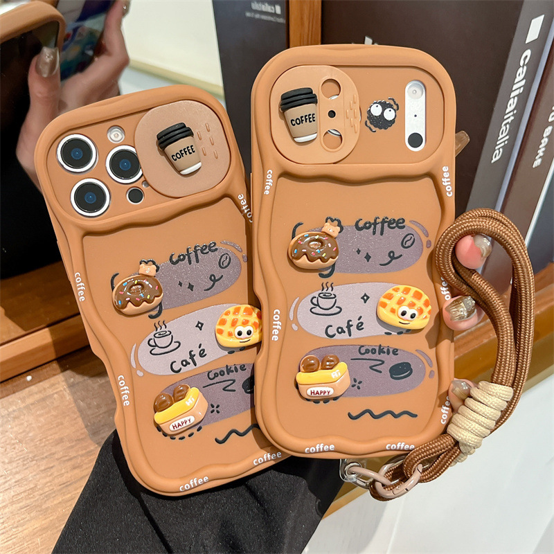 3D漫画パン型リストストラップ付きウェーブ型スマホケース i - Camera Wrist Strap のレビューと価格